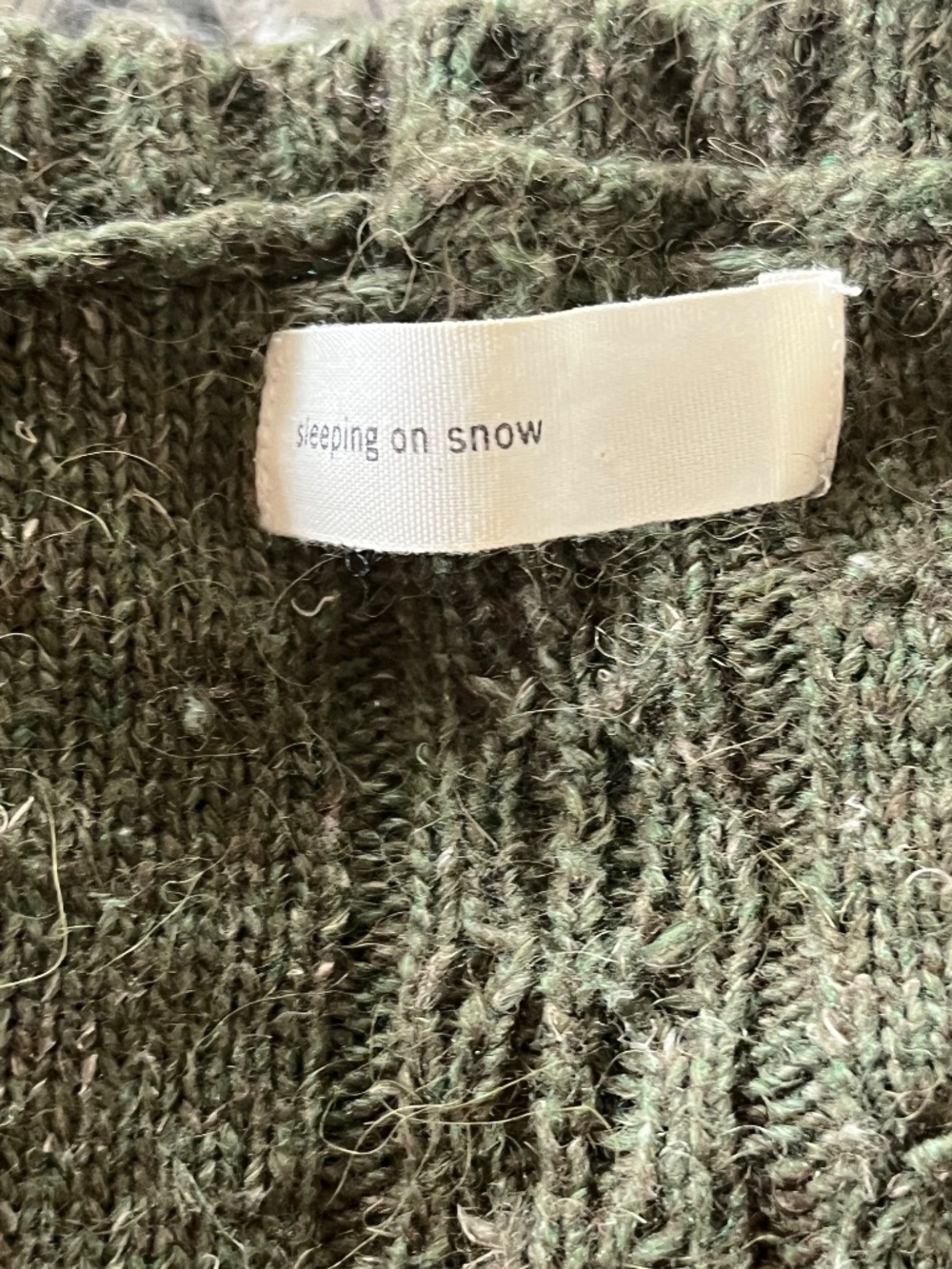 Vtg Sleeping on Snow Olive Green Floral Cropped Cardigan Sz M Cottagecore Fairy - Picture 7 of 11